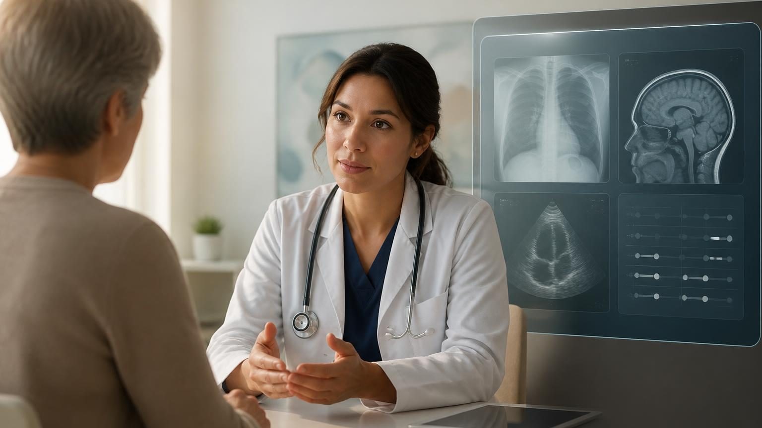 Editorial image for Can AI Replace Doctors? about AI and Healthcare.